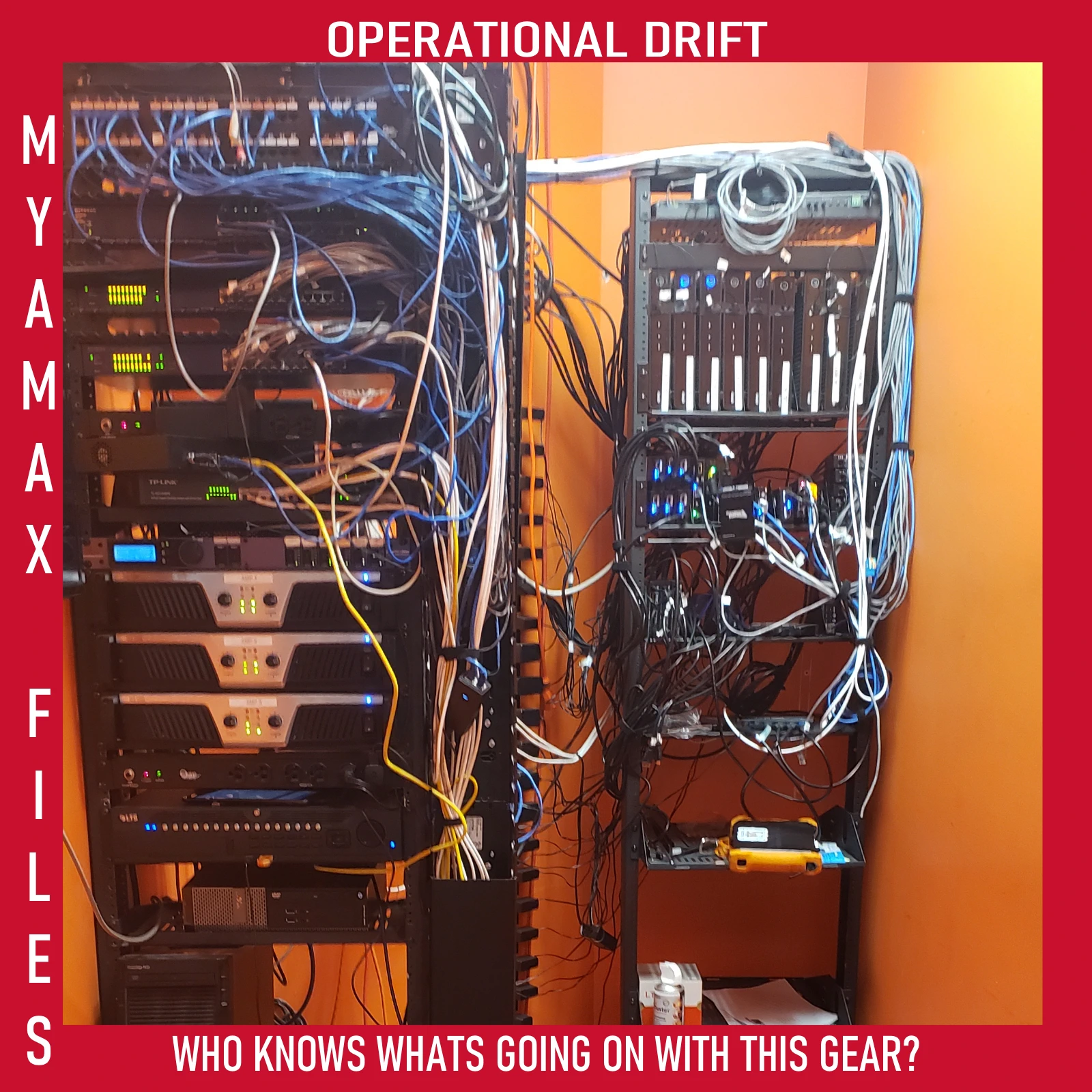 Server room and rack infrastructure drift field recovery file